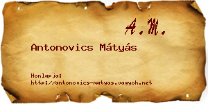 Antonovics Mátyás névjegykártya