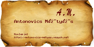 Antonovics Mátyás névjegykártya