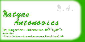 matyas antonovics business card